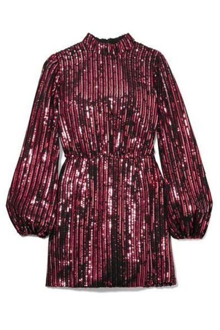 Rent RENT Rixo Red Sequin Bell Sleeve Mini (RRP £295) – designer dress hire in UK sizes 8–16 from One Hit Wonders