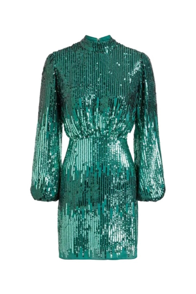 Rent RENT Rixo Samantha Sequin Stripe Mini (RRP £295) – designer dress hire in UK sizes 8–16 from One Hit Wonders