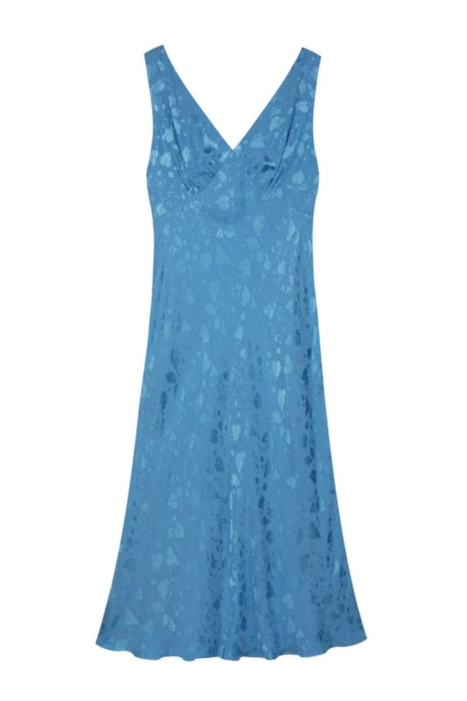 Rent RENT Rixo Sandrine Blue Leaf (RRP £235) – designer dress hire in UK sizes 8–16 from One Hit Wonders
