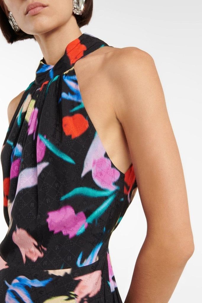 Rent RENT Rotate Birger Christensen Frederikke floral - print jacquard midi dress (RRP £310) – designer dress hire in UK sizes 8–16 from One Hit Wonders