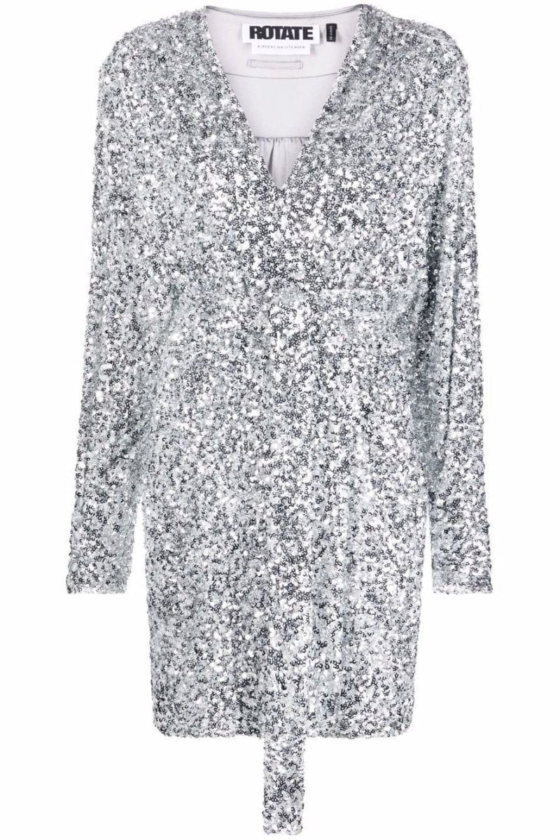 rotate samantha sequin dress Buy Rotate Birger Christensen Blue Samantha Wrap Dress in Sequin For Women Online