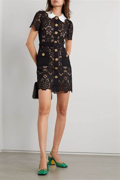 RENT Self Portrait Black Guipure Lace Mini Dress (RRP 360) | One Hit Wonders RENT Self Portrait Black Guipure Lace Mini Dress (RRP 360) | One Hit Wonders