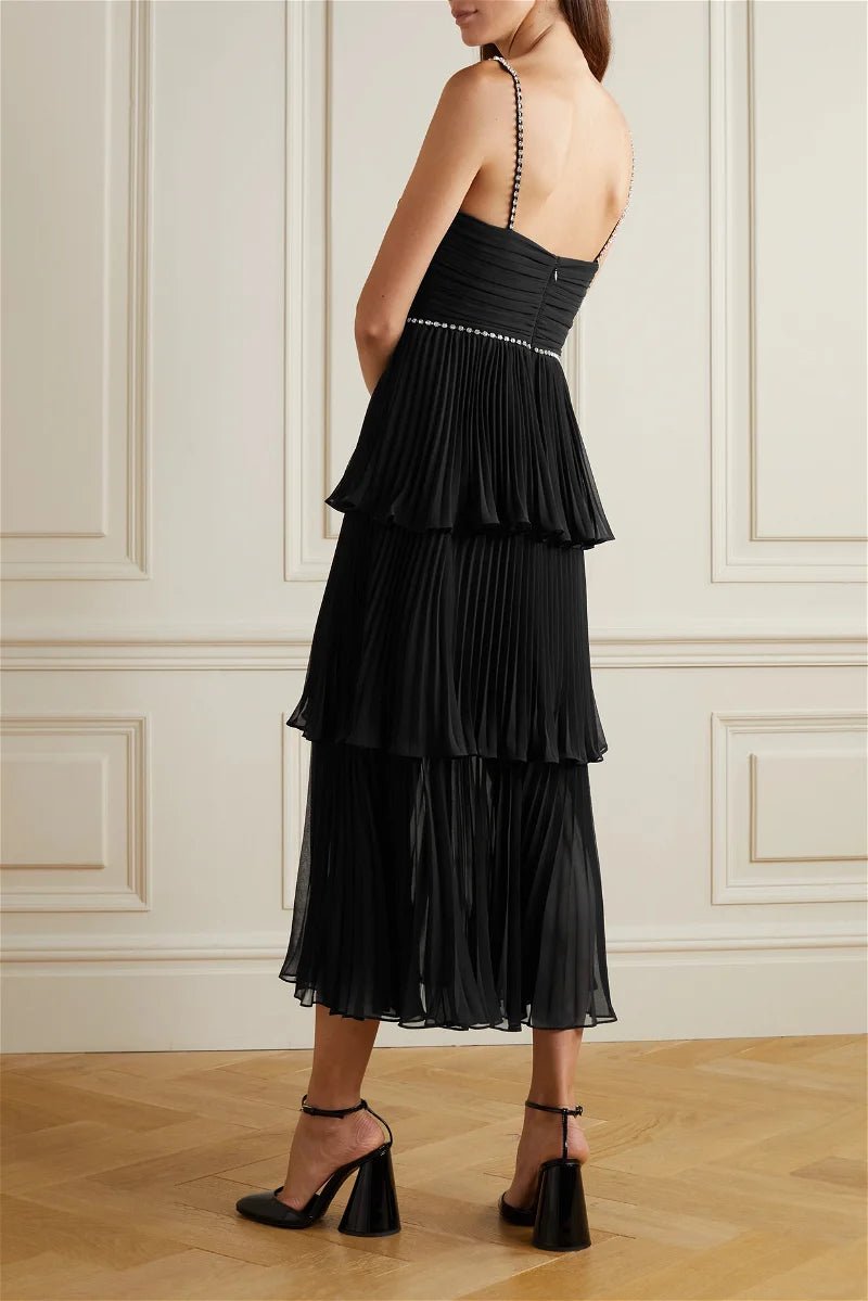 self-portrait bustier tiered chiffon midi-dress Self-Portrait | Dresses | Self Portrait Bustier Tiered Chiffon Mididress