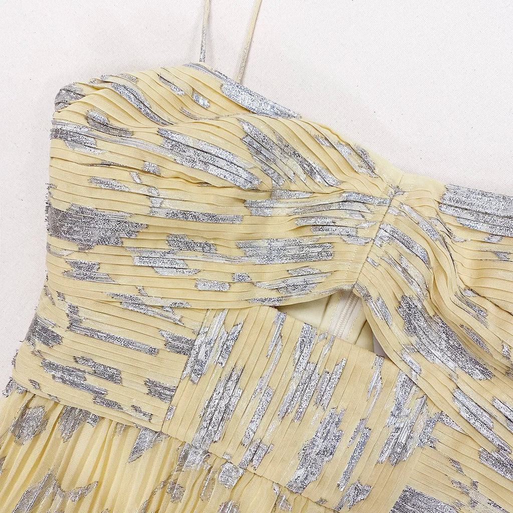 Rent RENT Self Portrait Metallic Jacquard Midi Dress (RRP £420) – designer dress hire in UK sizes 8–16 from One Hit Wonders
