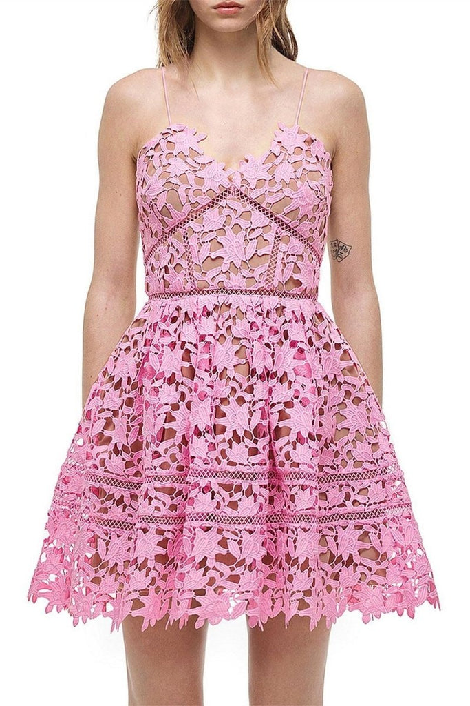 Rent RENT Self Portrait Pink Azalea Dress (RRP £270) – designer dress hire in UK sizes 8–16 from One Hit Wonders