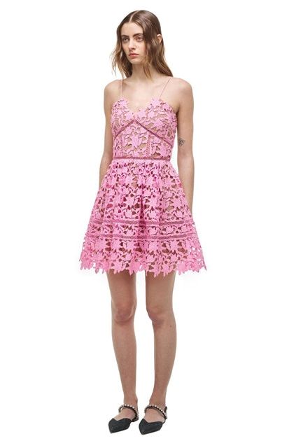 Rent RENT Self Portrait Pink Azalea Dress (RRP £270) – designer dress hire in UK sizes 8–16 from One Hit Wonders