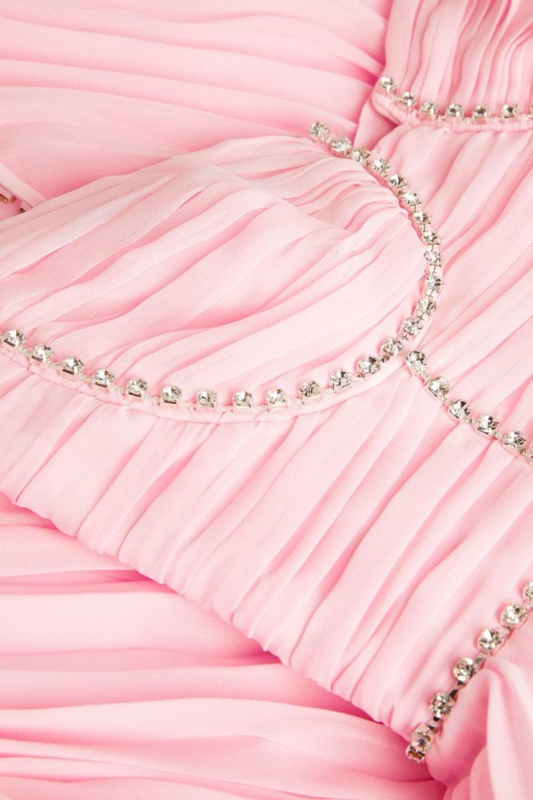 RENT Self Portrait Pink Chiffon Tiered Midi Dress (RRP 380) RENT Self Portrait Pink Chiffon Tiered Midi Dress (RRP 380)