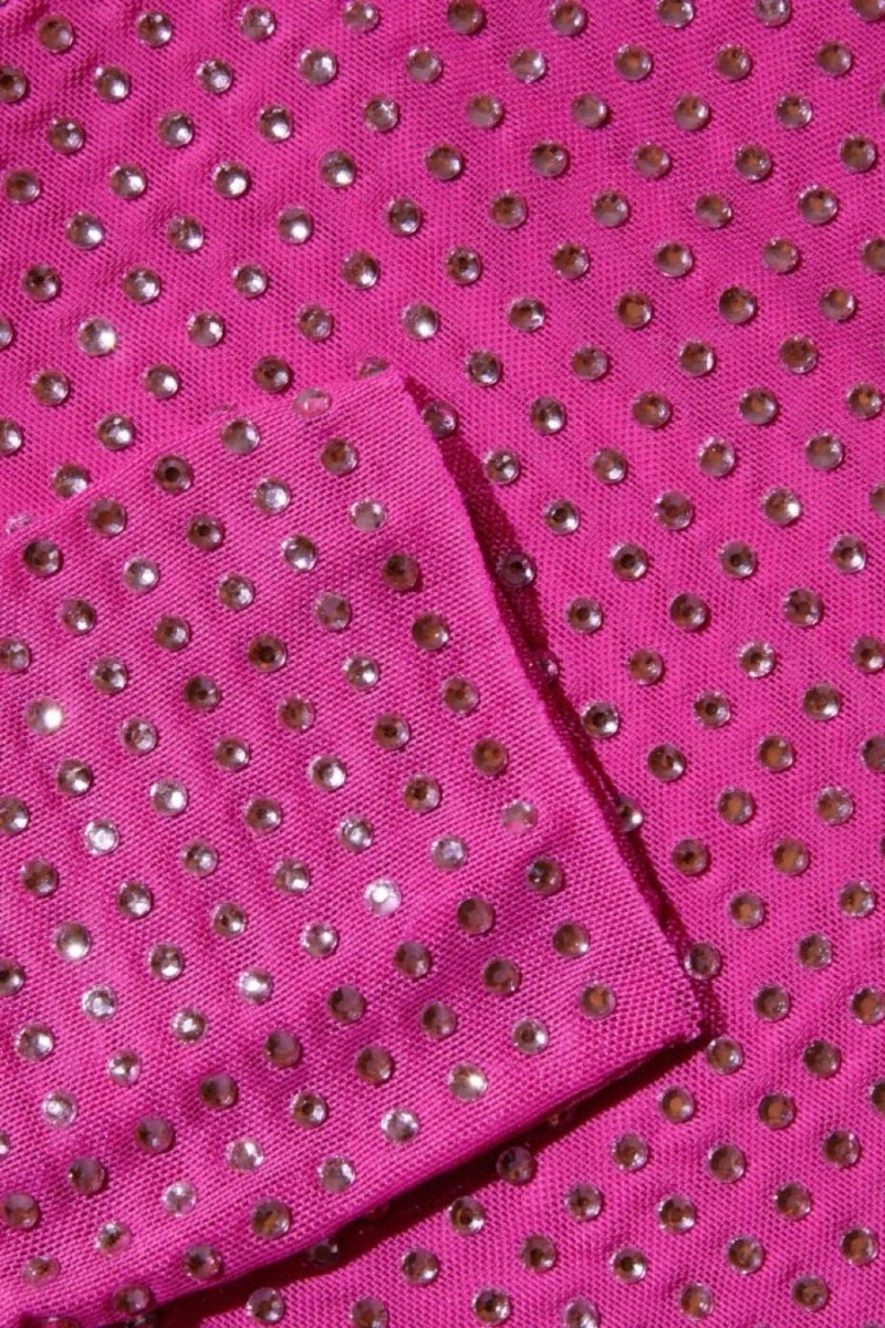 self portrait pink rhinestone mesh midi dress Self Portrait Pink Rhinestone Mesh Midi Dress Size 8