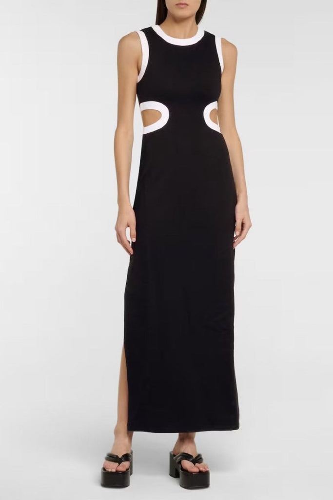 Rent RENT Staud Dolce cutout jersey midi dress (RRP £231) – designer dress hire in UK sizes 8–16 from One Hit Wonders
