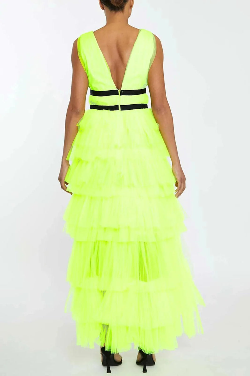 RENT True Decadence Eliza Neon Yellow Plunge Front Tulle (RRP £165) RENT True Decadence Eliza Neon Yellow Plunge Front Tulle (RRP £165)