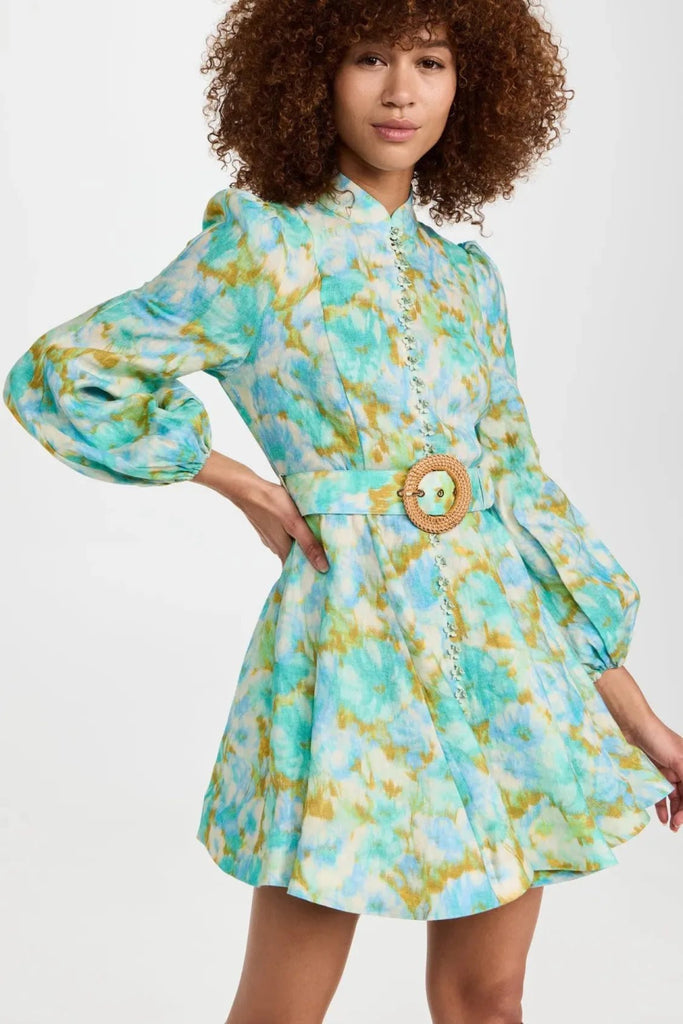 Rent RENT Zimmermann High Tide Buttoned Mini Dress (RRP £775) – designer dress hire in UK sizes 8–16 from One Hit Wonders