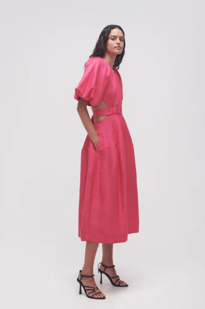 RENT Aje Hot Pink Mimosa Cutout Midi Dress (RRP £488) - Rent Now from One Hit Wonders