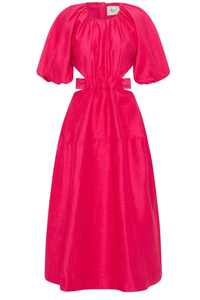 RENT Aje Hot Pink Mimosa Cutout Midi Dress (RRP £488) - Rent Now from One Hit Wonders