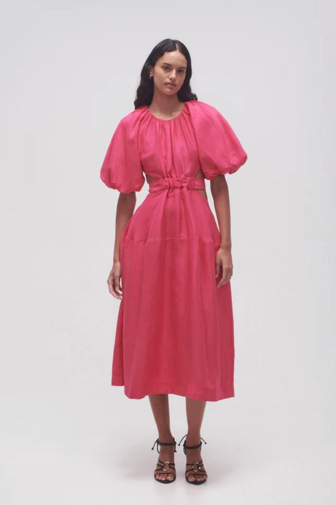 RENT Aje Hot Pink Mimosa Cutout Midi Dress (RRP £488) - Rent Now from One Hit Wonders