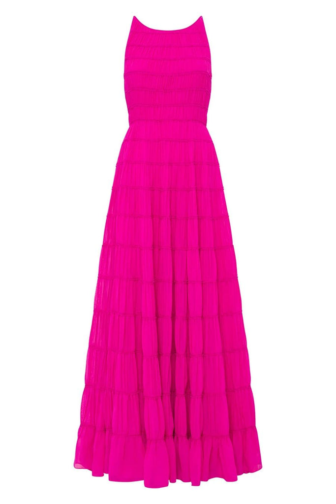 RENT Aje Rosewood Ruched-Chiffon Maxi Dress (RRP £535) - Rent Now from One Hit Wonders