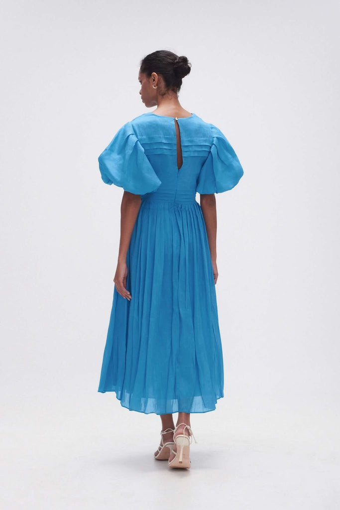 RENT Aje Sylvie pintucked linen-blend voile midi dress (RRP £445) - Rent Now from One Hit Wonders