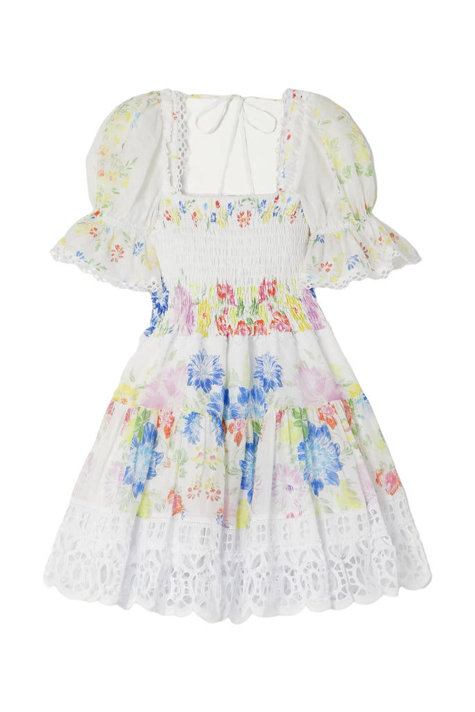 RENT Charo Ruiz Vannys guipure lace-trimmed printed cotton-blend voile mini dress (RRP £395) - Rent Now from One Hit Wonders