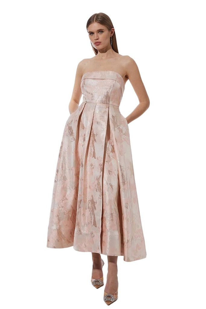 RENT Karen Millen Blush Prom Woven Maxi Dress (RRP £199) - Rent Now from One Hit Wonders