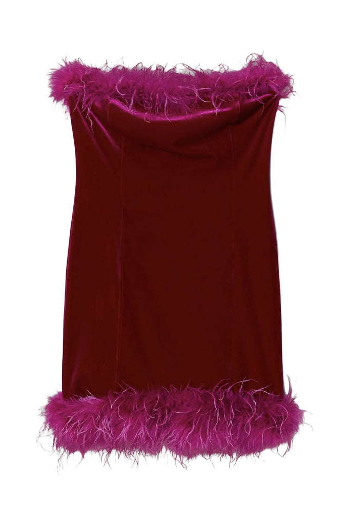RENT Karen Millen Velvet Feather Detail Mini Dress (RRP £169) - Rent Now from One Hit Wonders