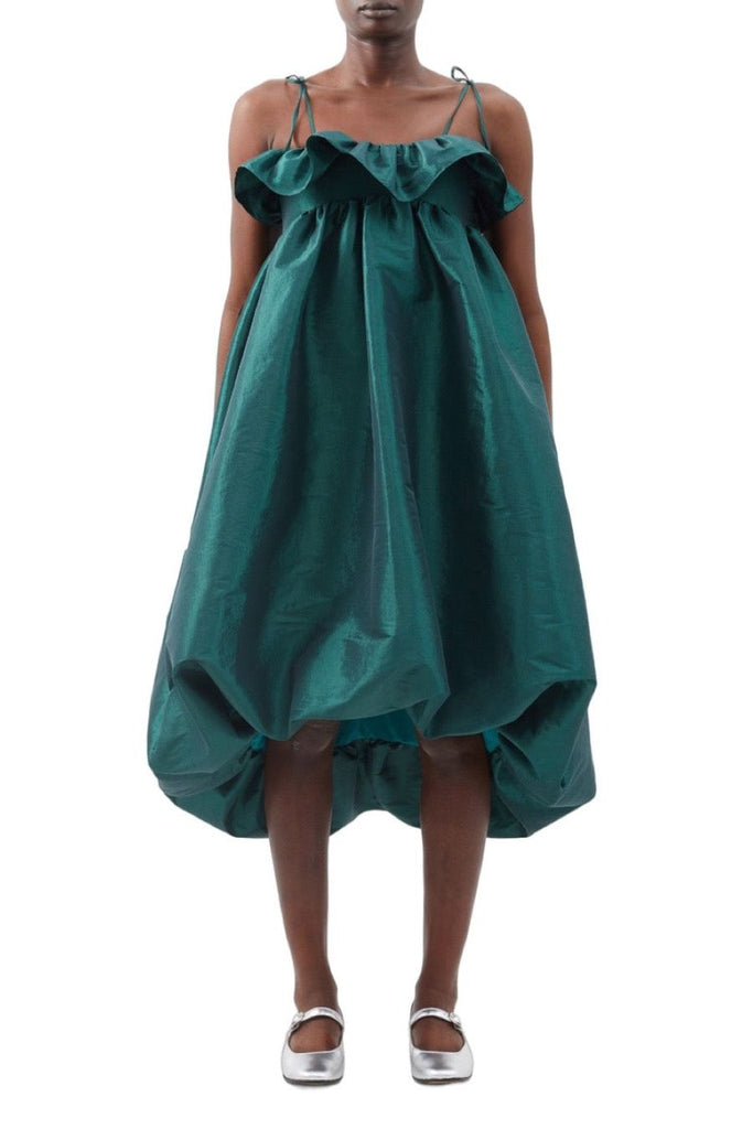 RENT Kika Vargas Resha ruffled taffeta midi dress (RRP £685) - Rent Now from One Hit Wonders