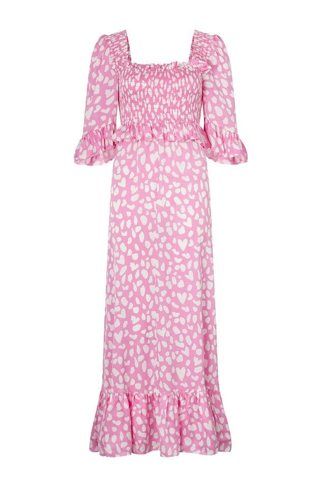 RENT Kitri Ara Pink Animal Smocked Dress (RRP £155) - Rent Now from One Hit Wonders