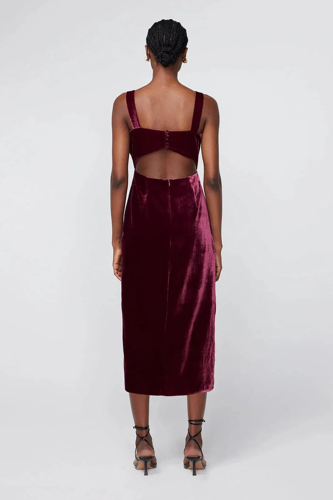 RENT Kitri Aretha Burgundy Velvet Dress (RRP £165) - Rent Now from One Hit Wonders