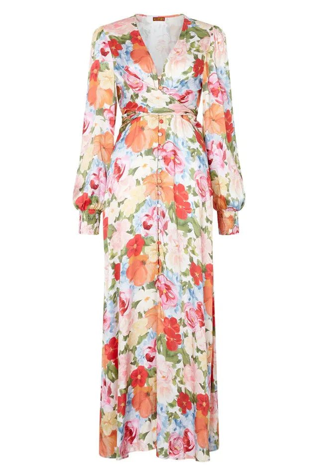 RENT Kitri Aurora Painted Floral Maxi Dress (RRP £195) - Rent Now from One Hit Wonders