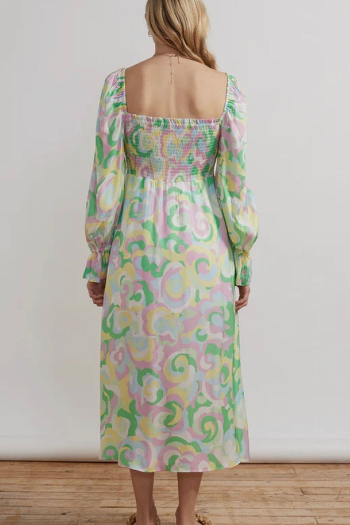 RENT Kitri Jolene Pink Floral Swirl Midi Dress (RRP £165) - Rent Now from One Hit Wonders