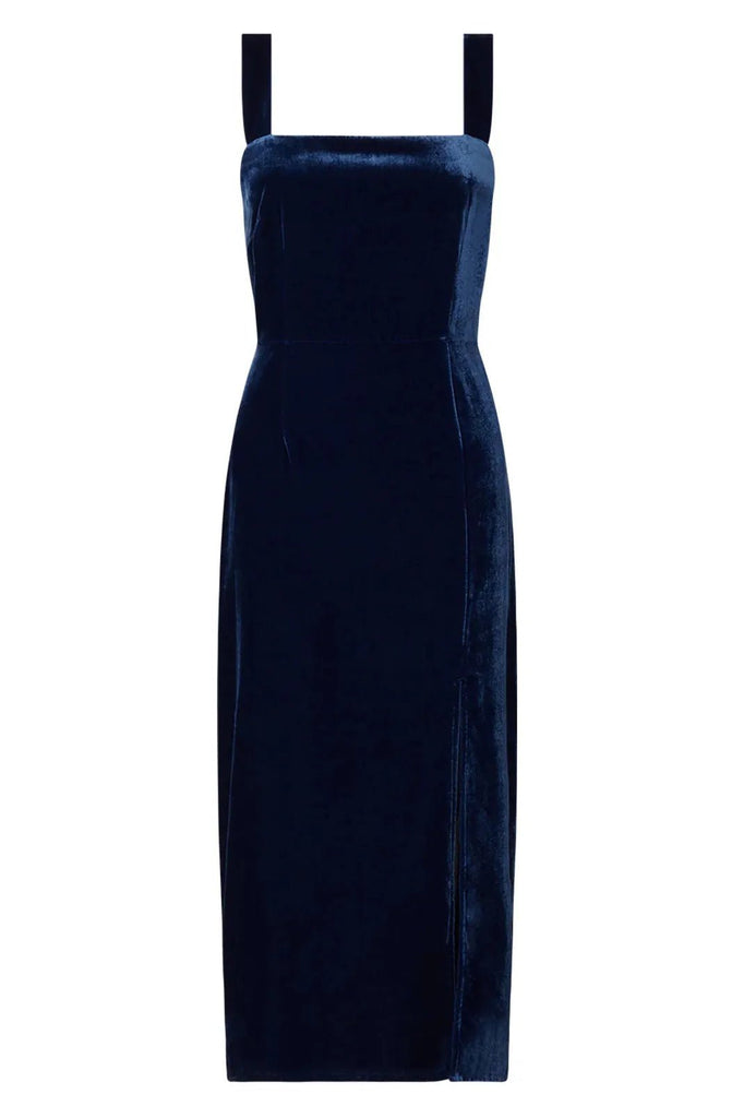 RENT Kitri Mara Navy Velvet Midi Dress (RRP £160) - Rent Now from One Hit Wonders