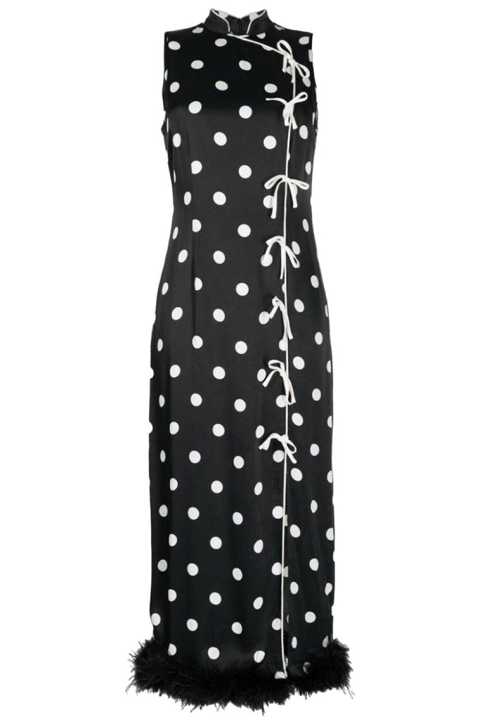 RENT Kitri Myla Black Polka Dot Feather Dress (RRP £200) - Rent Now from One Hit Wonders