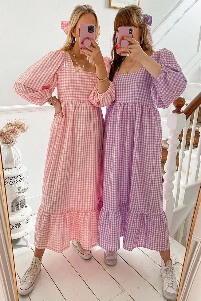 RENT Molby The Label Pink Gingham Patty Dress (RRP £140) - Rent Now from One Hit Wonders