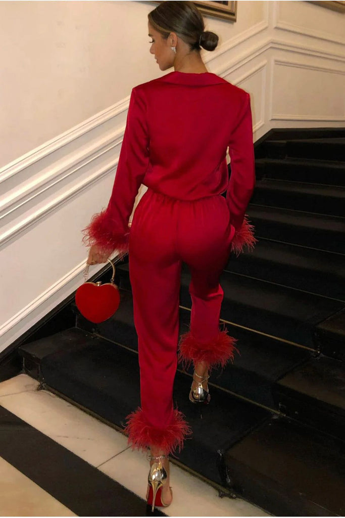 RENT Nadine Merabi Darcie Red Pyjamas (RRP £150) - Rent Now from One Hit Wonders