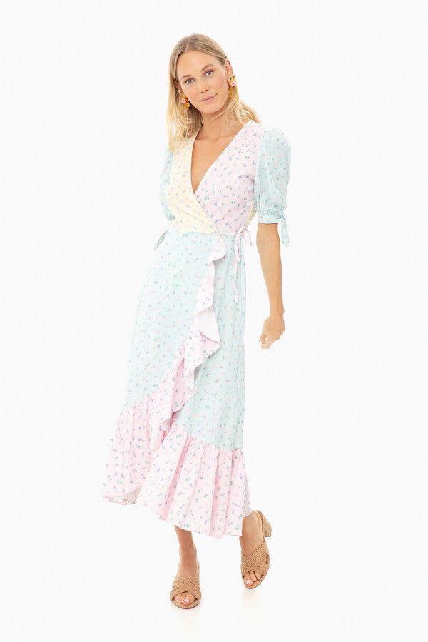 Rent Olivia Rubin Asta Ice Cream Wrap Dress (RRP £350) - Rent Now from One Hit Wonders