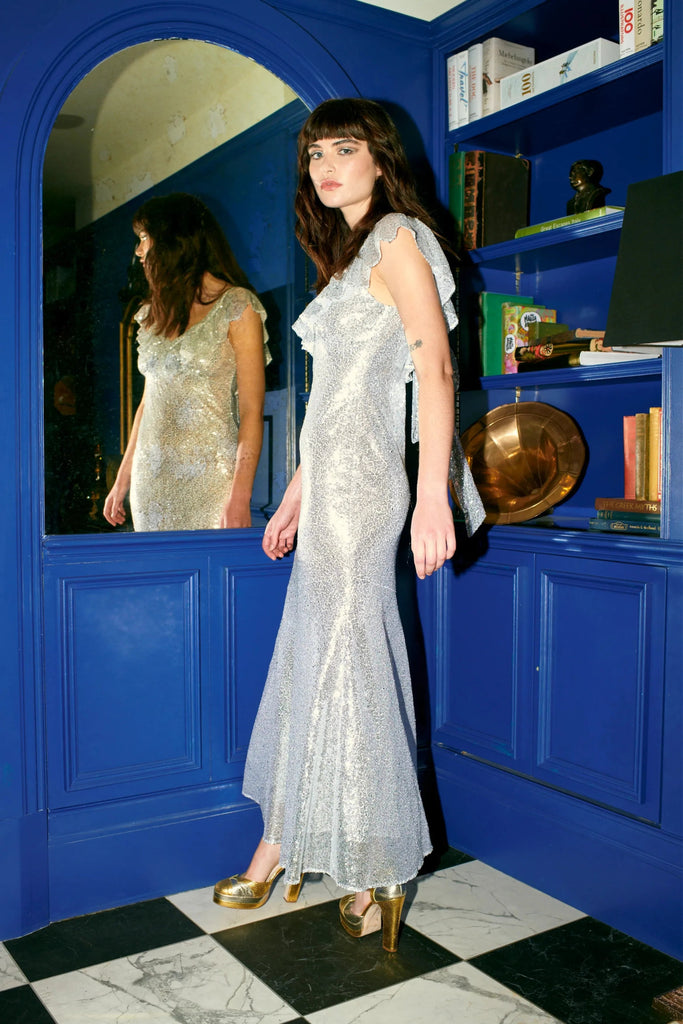 RENT Olivia Rubin Rex Silver Sequin Maxi Dress (RRP £395) - Rent Now from One Hit Wonders