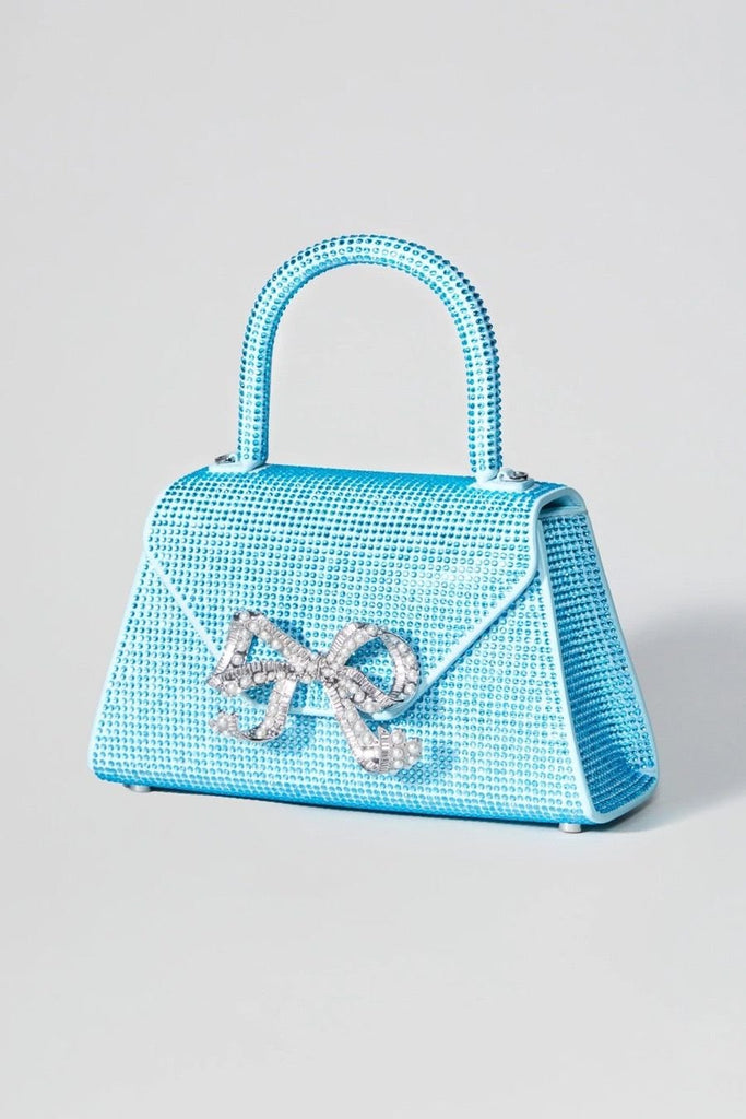 RENT Self Portrait Blue Rhinestone Bow Envelope Mini Bag (RRP £400) - Rent Now from One Hit Wonders