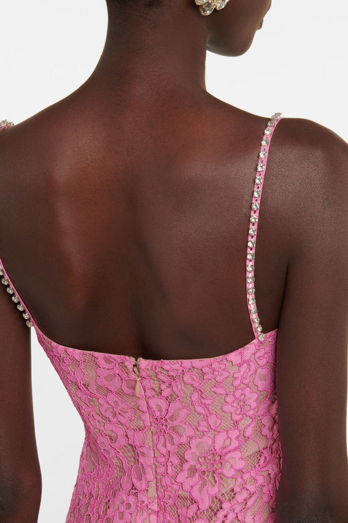 RENT Self Portrait Pink Embellished Floral Lace (RRP £420) - Rent Now from One Hit Wonders
