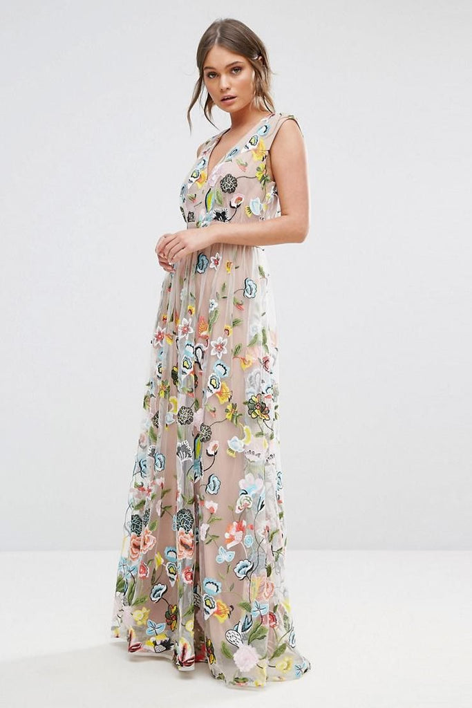 RENT True Decadence Embroidered Floral Maxi (RRP £145) - Rent Now from One Hit Wonders