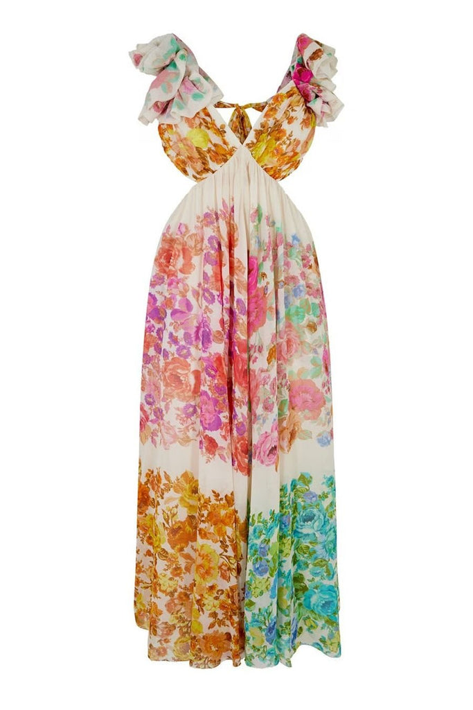RENT Zimmermann Raie Floral Midi Dress (RRP £1330) - Rent Now from One Hit Wonders