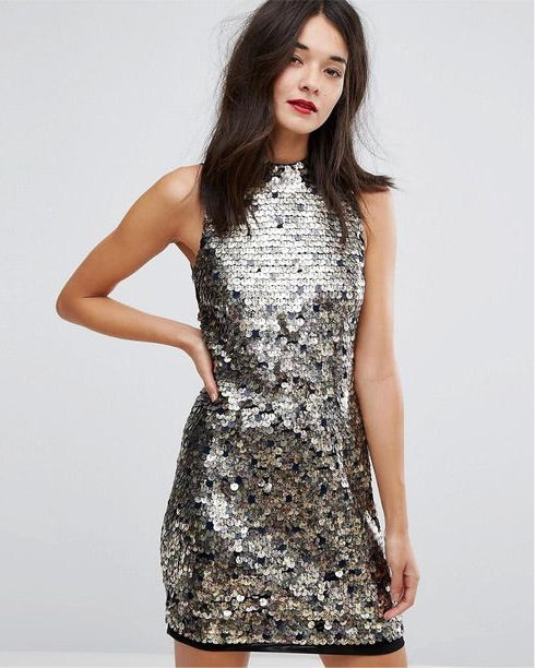 Rent French Connection Dress | Hire Christmas Party | Sequin Mini Dress | London | One Hit Wonders
