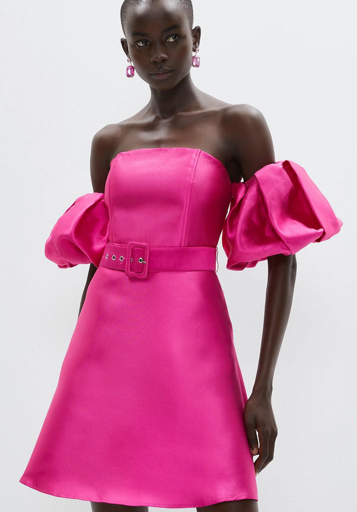 Rent Pink Barbiecore Puff Sleeve Mini Dress for Party Dress. Rent Coast Dress | Dress Rental UK | London |